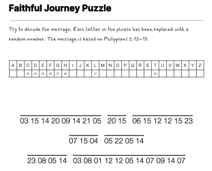 Are You Exercising Your Faith? cryptogram